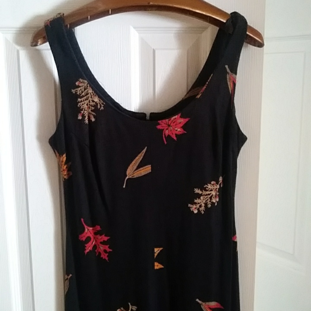 2 pc Fall dress tank dress with falling leaves and matching jacket